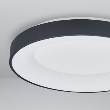 Nova Luce Rando Smart - Deckenleuchte - Ø 60 x 9 cm - 50W dimmbare LED inkl. - Tuya - sand schwarz