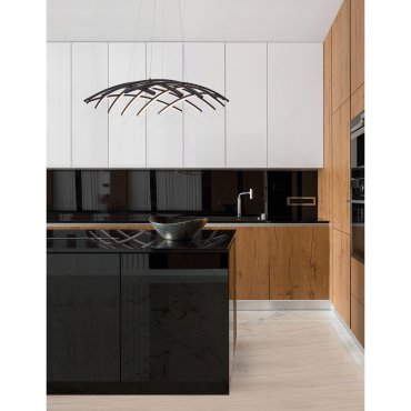 Nova Luce Gropius - Pendelleuchte - Ø 81 x 150 cm - 83W dimmbare LED inkl. - Sand schwarz