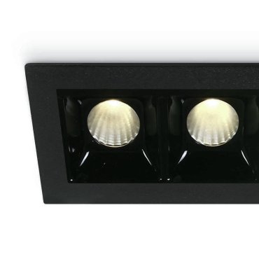 ONE Light Shop Square Boxes - Einbaustrahler - 106 x 45 mm, 97 x 36 mm Einbaumaß - 3 x 2W dimmbare LED inkl. - schwarz