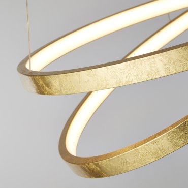Searchlight Float - Pendelleuchte - Ø 47 x 130 cm - 29W dimmbare LED inkl - gold und weiß