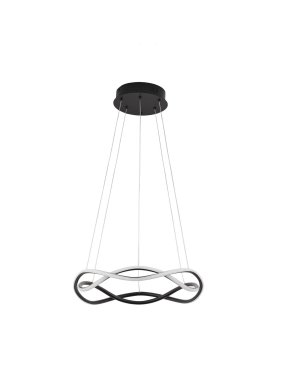 Nova Luce Jinal – hängeleuchte – Ø 45 x 120 cm – 27W dimmbares LED inkl. – sand schwarz