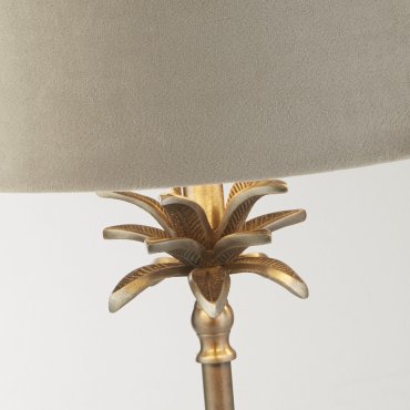 Searchlight Palm - Tischleuchte - Ø 38 x 65 cm - antik nickel und taupe