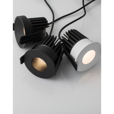 Nova Luce Petit - Einbaustrahler - Ø 62 mm, Ø 55 mm Einbaugröße - 9W LED inkl. - IP42 - sand schwarz