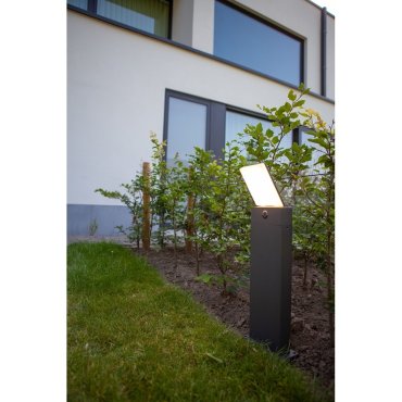 Lutec Pano - Gartenleuchte - 20 x 15,6 x 63,5 cm - 17,5W LED inkl. - IP54 - dunkelgrau