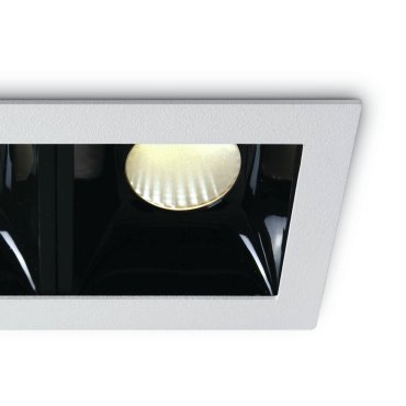 ONE Light Medium Shop Square Boxen - Einbaustrahler - 115 x 62 mm, 108 x 57 mm Einbaumaß - 2 x 6,5W dimmbare LED inkl. - weiß