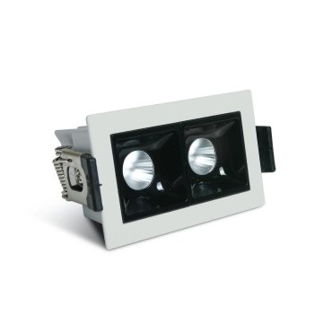 ONE Light Shop Square Boxes - Einbaustrahler - 75 x 45 mm, 66 x 36 mm Einbaumaß - 2 x 2W dimmbare LED inkl. - weiß