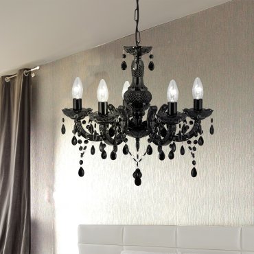 Searchlight Marie Therese - Kronleuchter - Ø 48 x 93 cm - schwarz