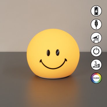 Fischer &amp; Honsel GlowMoji – Nachtlicht – Ø 13 x 12 cm – 0,3 W RGBW LED inkl. – gelb