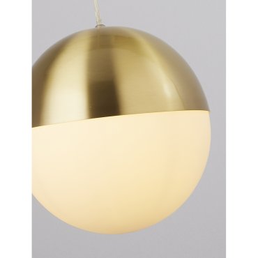 Searchlight Endor - Pendelleuchte - Ø 25 x 150 cm - Messing satiniert und opalweiß
