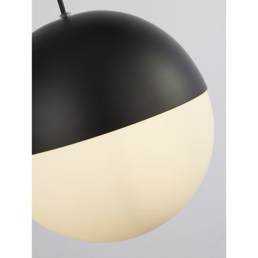 Searchlight Endor - Pendelleuchte - Ø 25 x 150 cm - mattschwarz und opalweiß