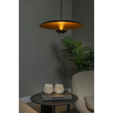 Lucide Kenneth - Pendelleuchte - Ø 40 x 170 cm - 12W dimmbare LED inkl - schwarz und matt gold