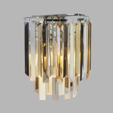Searchlight Clarissa - Wandleuchte - 29 x 28 cm - Bernstein und Chrom