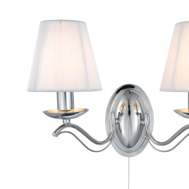 Searchlight Andretti - Wandleuchte mit Zugschalter - 37 x 26 cm - Chrom