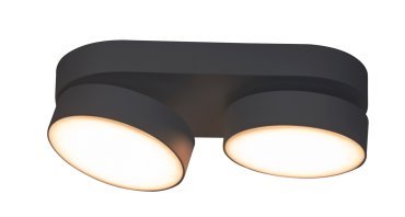 Lutec Stanos - Aufbaustrahler 2L - smart lighting - Lutec Connect - 22 x 10 x 5,5 cm - 13,6W LED inkl. - Dimmfunktion über App - 2700K-6500K - schwarz