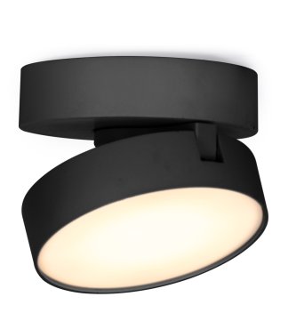 Lutec Stanos - Aufbaustrahler - intelligente Beleuchtung - Lutec Connect - Ø10 x 5,5 cm - 6,8W LED inkl. - Dimmfunktion per App - 2700K-6500K - schwarz