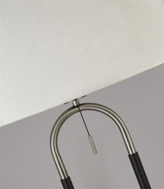 Searchlight Jazz - Stehleuchte - Ø 45 x 161 cm - mattschwarz, weiß und satin-silber