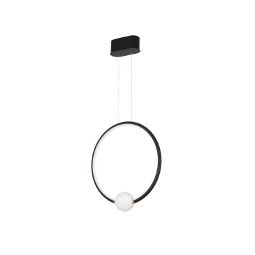 Nova Luce Celia - Hängeleuchte mit Fernbedienung - 43 x 10 x 120 cm - 25,6W dimmbare LED inkl - schwarz und opal