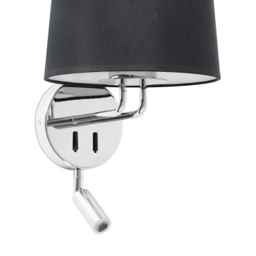 Faro Montreal - Wandleuchte mit Schalter - 21,5 x 19 x 39 cm - 3W LED inkl. - schwarz und chrom