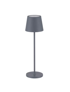Nova Luce Seina - wiederaufladbare Tischleuchte - Ø 11,4 x 39,5 cm - 2W dimmbare LED inkl. - IP54 - basaltgrau