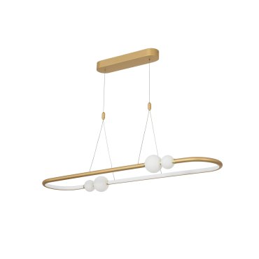 Nova Luce Celia - Pendelleuchte mit Fernbedienung - 100 x 64 x 120 cm - 44,2W dimmbare LED inkl. - satiniertes Gold und Opal