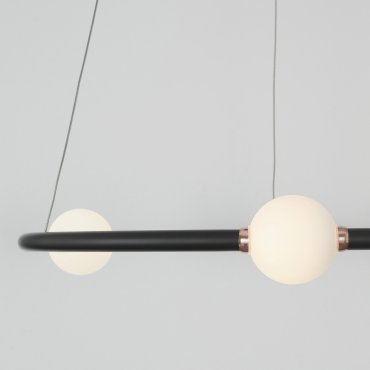 Nova Luce Celia - Hängeleuchte mit Fernbedienung - Ø 64 x 120 cm - 36W dimmbare LED inkl. - schwarz und opal