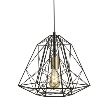 Searchlight Geometric Cage - Pendelleuchte - Ø 39 x 150 cm - schwarz