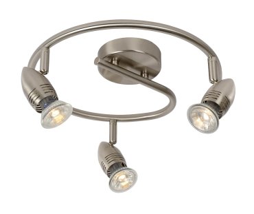 Lucide Caro 3 - Aufbaustrahler - Ø 31 x 13 cm - 3 x 5W LED inkl. - Chrom satiniert