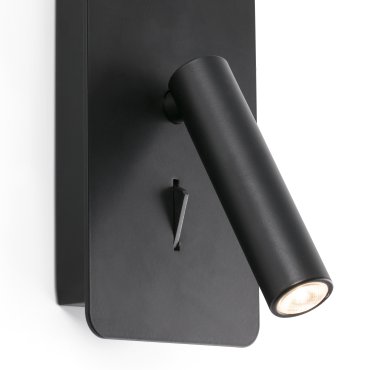 Faro Suau - Wandleuchte mit Schalter - 9,5 x 14 x 17 cm - 3W LED inkl. - mattschwarz