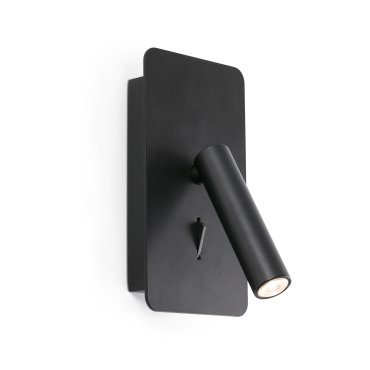 Faro Suau - Wandleuchte mit Schalter und USB-Anschluss - 9,5 x 14 x 17 cm - 3W LED inkl. - mattschwarz