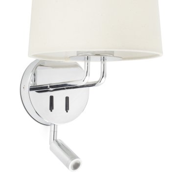 Faro Montreal - Wandleuchte mit Schalter - 21,5 x 19 x 39 cm - 3W LED inkl. - beige und chrom