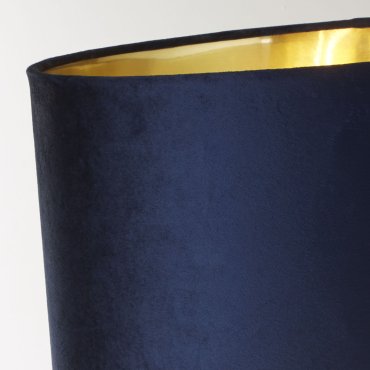 Searchlight Whitby - Tischleuchte - Ø 40 x 67 cm - Messing antik, gold und marineblau