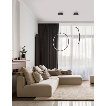 Nova Luce Ring - Pendelleuchte - 68 x 21 x 120 cm - 28W dimmbare LED inkl. - Sand schwarz