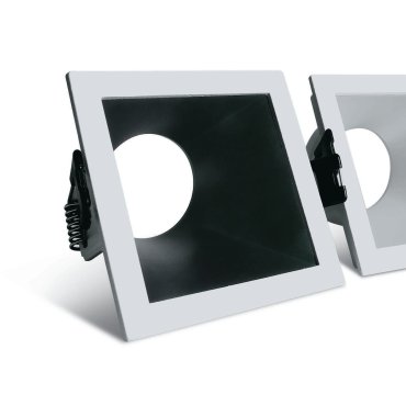 ONE Light Asymmetric Chill Out - Einbaustrahler - 84 x 84 mm, 76 x 76 mm Einbaumaß - weiß und schwarz