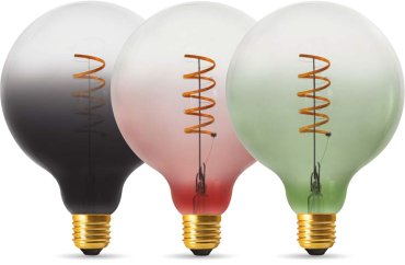Daylight Italia Coriandoli LED Lampe - Ø 12,5 x 17,2 cm - E27 - 4W dimmbar - schwarz/transparent