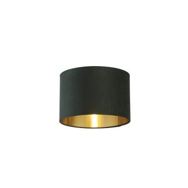 Searchlight Drum Shade – lampenschirm – Ø 30 x 20 cm – Dunkelgrün und gebürstetes Gold