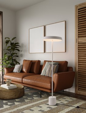 Nova Luce Vetro - Stehleuchte - Ø 40 x 136 cm - 33W  LED inkl. - matt Weiß