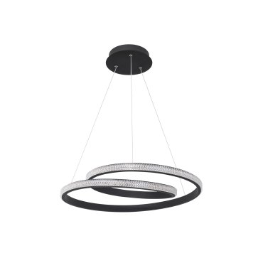 Nova Luce Grania - Pendelleuchte - Ø 55 x 120 cm - 25W dimmbare LED inkl. - Sand schwarz