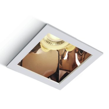 ONE Light Chill Out - Einbaustrahler - 84 x 84 mm, 76 x 76 mm Einbaumaß - weiß und kupfer
