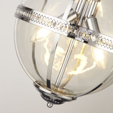 Searchlight Coronet - Pendelleuchte - Ø 32 x 120 cm - Chrom und transparent