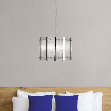 Searchlight Alexandra - Pendelleuchte - Ø 39 x 150 cm - satiniert silber