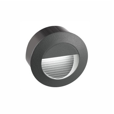 Nova Luce Krypton - Wandeinbauleuchte - Ø 8 x 5,5 cm - 3W LED inkl. - IP54 - dunkelgrau