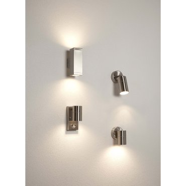 Searchlight Chard - Außenwandleuchte - 6 x 11,6 cm - IP44 - Edelstahl