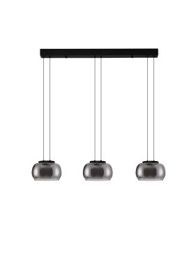 Nova Luce Bios - Hängelampe - Ø 82 x 167 x 18 cm - 25W dimmbar LED inkl. - matt schwarz und rauchgrau