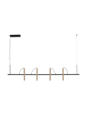 Nova Luce Prato - Hängelampe - 150 x 230 x 9,2 cm - 22W dimmbar LED inkl. - Mokka Kaffee und schwarz