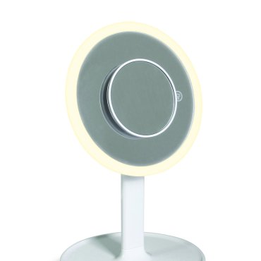 ONE Light - Tischspiegel mit Touch-Button - Ø 20 x 34 cm - 7W dimmbare LED inkl. - weiß