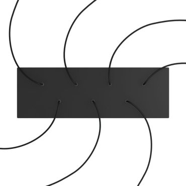 Creative Cables - Rose-One Rechteckige Deckenrosette für 7 Lichtpunkte - 67,5 x 22,5 cm - schwarz