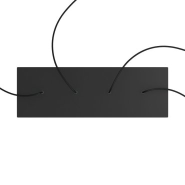 Creative Cables - Rose-One Rechteckige Deckenrosette für 4 Lichtpunkte - 67,5 x 22,5 cm - schwarz
