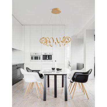 Nova Luce Zinia - Hängeleuchte - Ø 60 x 150 cm - 45W LED inkl. - Sandgold