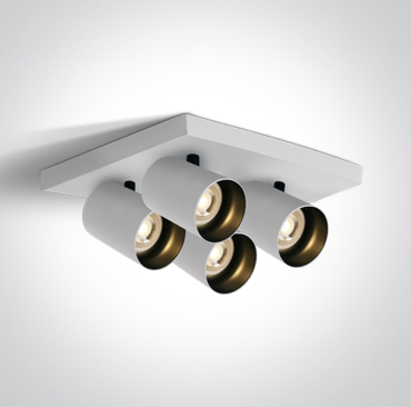 ONE Light Retro GU10 Spots - Aufbaustrahler 4L - 25,5 x 25,5 x 10 cm - weiß