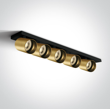 ONE Light Retro GU10 Spots - Aufbaustrahler 5L - 65 x 7 x 10 cm - Messing gebürstet